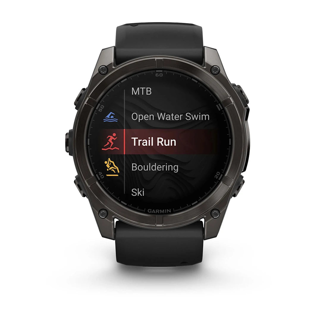 Garmin fēnix 8 – 51 mm AMOLED Sapphire Carbon Gray DLC Titanium with Black / Pebble Gray