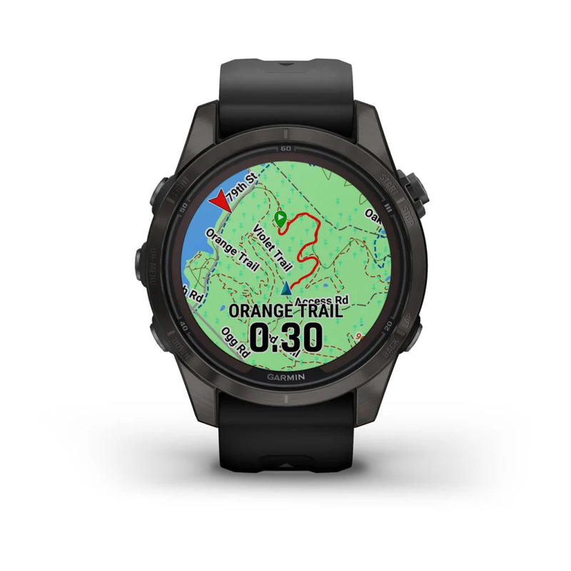 Garmin fēnix 7S Pro – Sapphire Solar Edition Carbon Gray DLC Titanium with Black Band