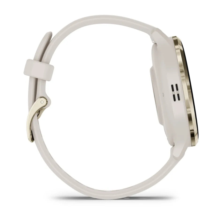 Garmin Venu 3S Soft Gold Stainless Steel Bezel with Ivory Case and Silicone Band Smartwatch