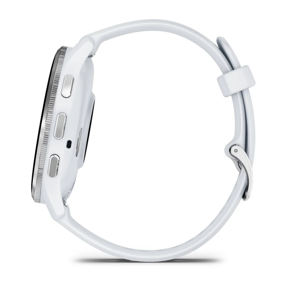 Garmin Venu 3 Silver Stainless Steel Bezel with Whitestone Case and Silicone Band Smartwatch