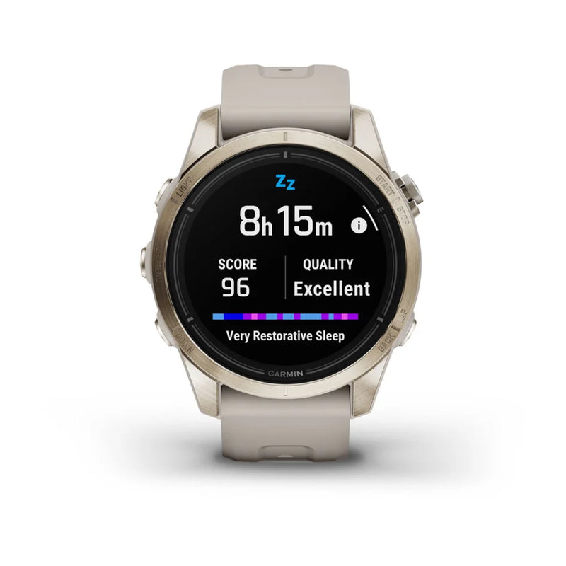 Garmin epix Pro (Gen 2) – Sapphire Edition Soft Gold with Light Sand Band 42 mm