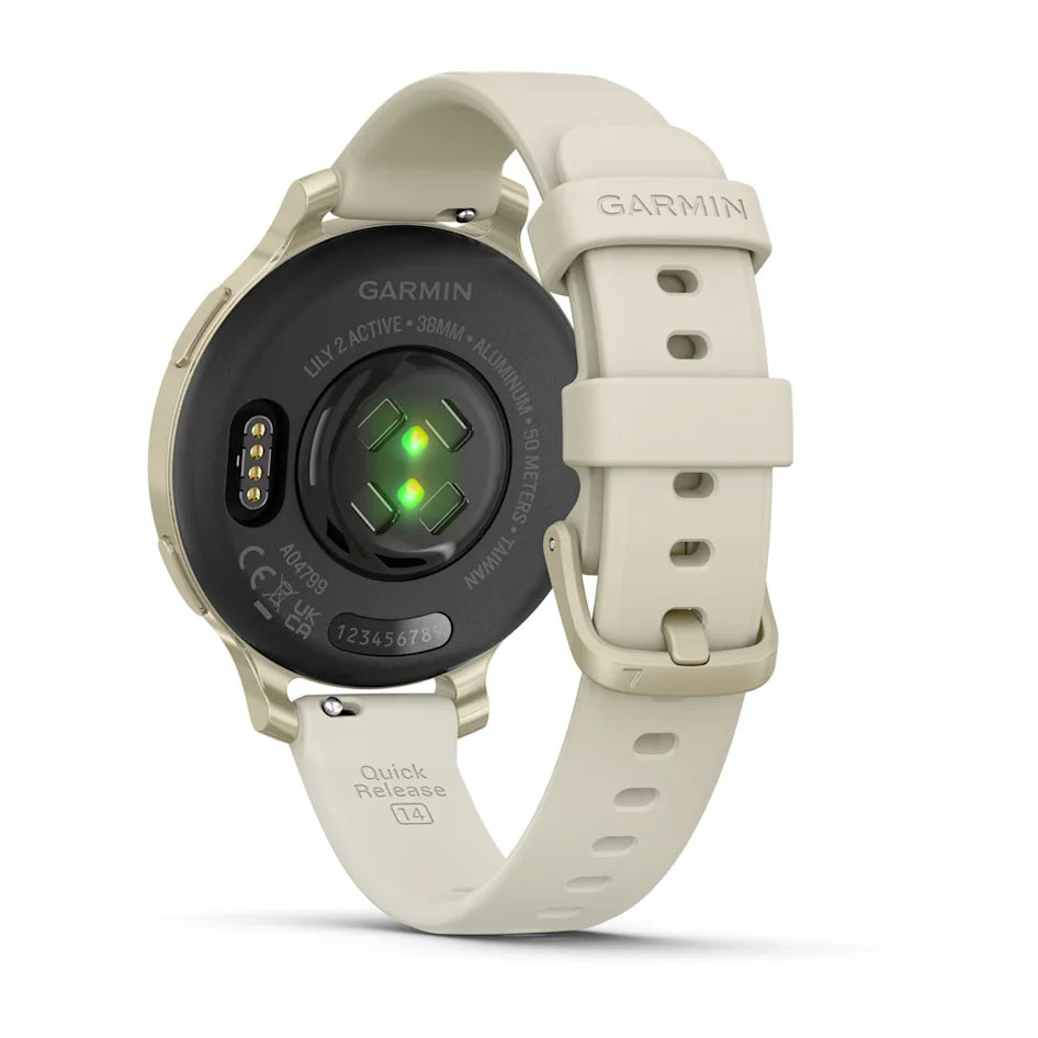 Montre intelligente Garmin Lily 2 Active Or lunaire avec bracelet en silicone Bone