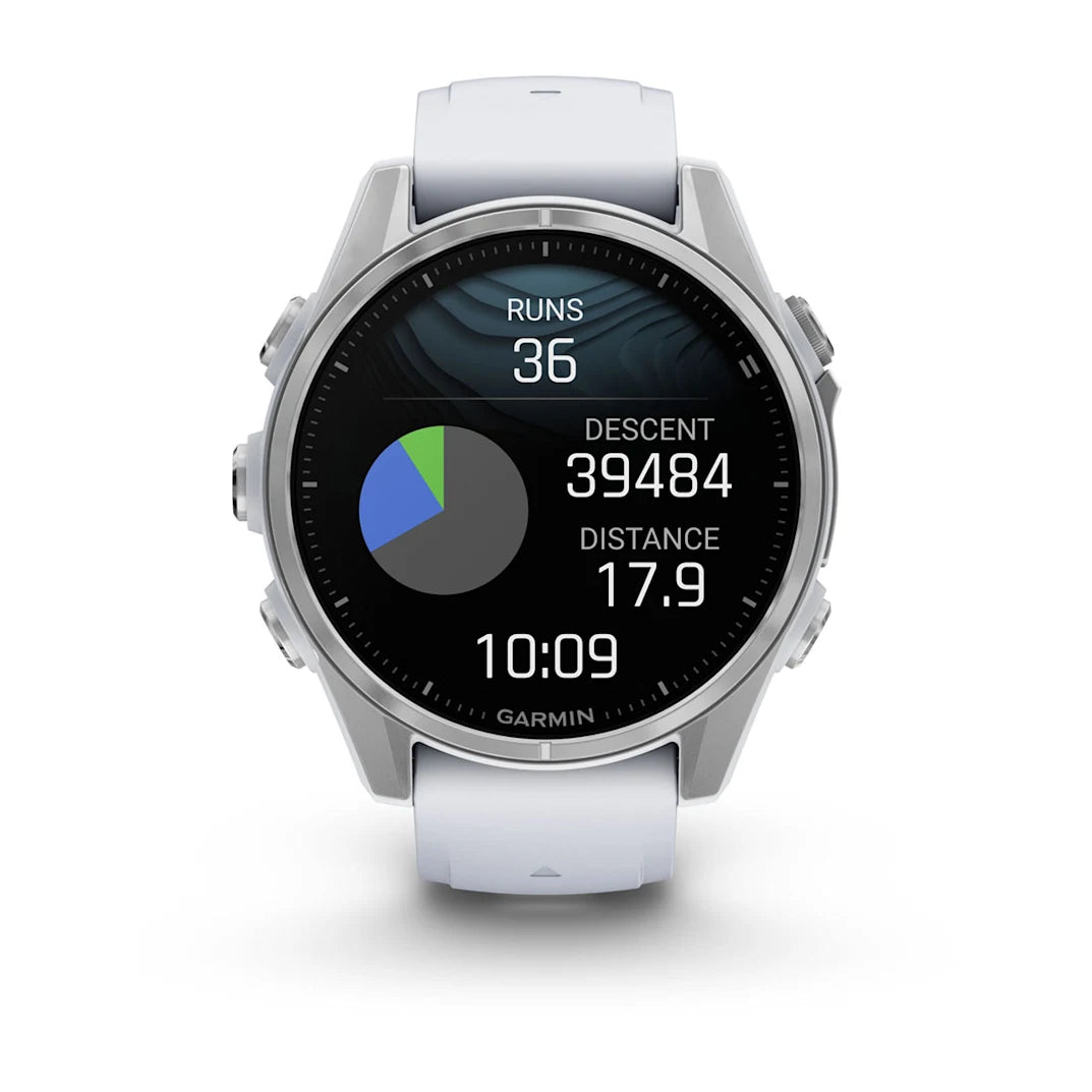 Garmin fēnix 8 – 43 mm AMOLED Silver with Whitestone Silicone Band
