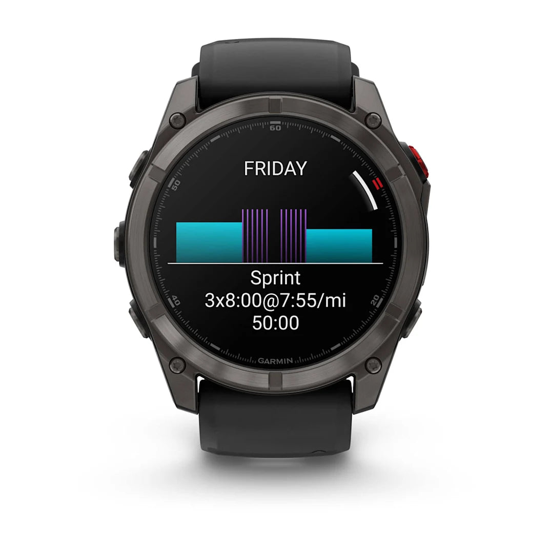 Garmin fēnix 8 Pro 51 mm AMOLED Sapphire Carbon Gray DLC Titanium with Black / Pebble Gray Silicone Band
