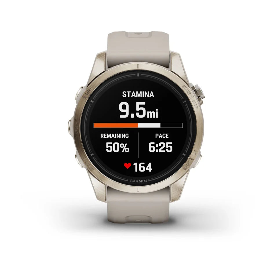 Garmin epix Pro (Gen 2) – Sapphire Edition Soft Gold with Light Sand Band 42 mm