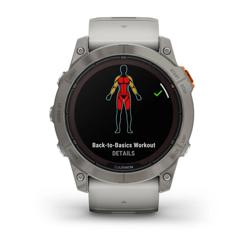 Garmin fēnix 7X Pro – Sapphire Solar Edition Titanium with Fog Gray/Ember Orange Band