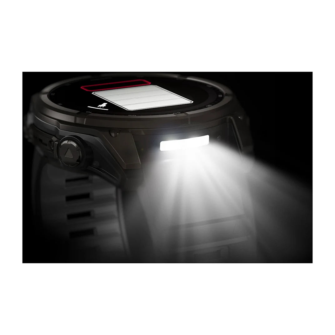 Garmin fēnix 8 – 51 mm Solar Sapphire Carbon Gray DLC Titanium with Black / Pebble Gray Silicone Band