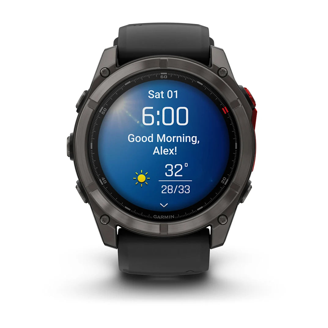 Garmin fēnix 8 Pro 51 mm MicroLED Sapphire Carbon Gray DLC Titanium with Black/Pebble Gray Silicone Band