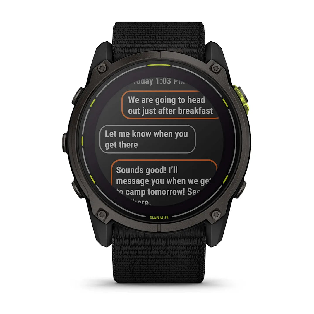 Garmin Enduro 3 Carbon Gray DLC Titanium with Black Ultrafit Nylon Strap