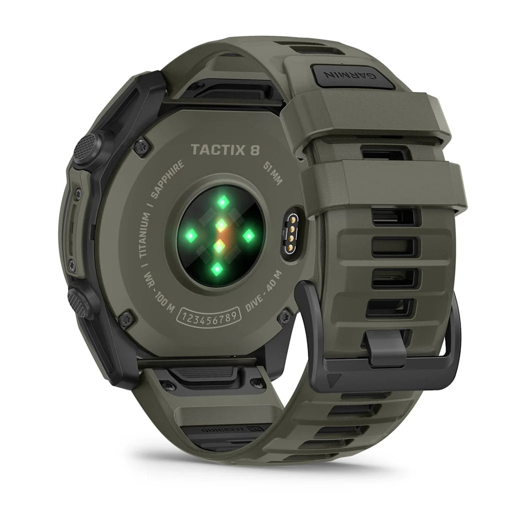Garmin tactix 8 – 51 mm AMOLED Cerakote Coating Includes Applied Ballistics Ultralight Solver and Olive Drab Cerakote Coating