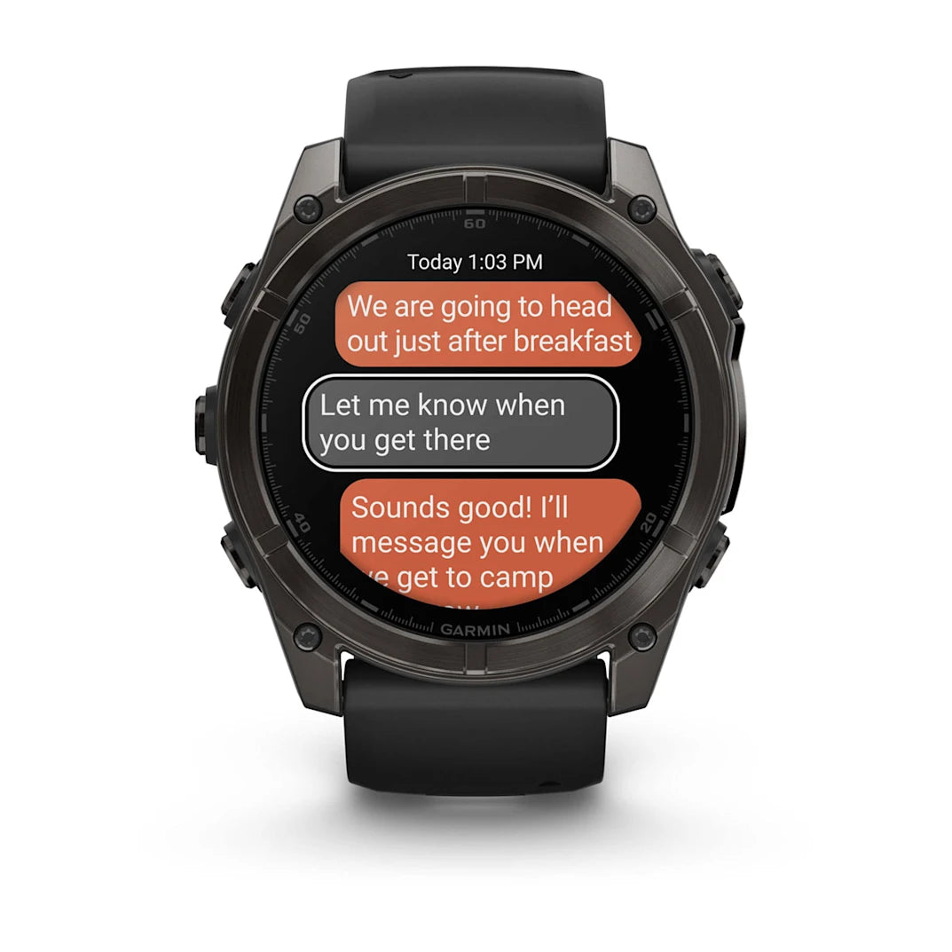 Garmin fēnix 8 – 51 mm AMOLED Sapphire Carbon Gray DLC Titanium with Black / Pebble Gray