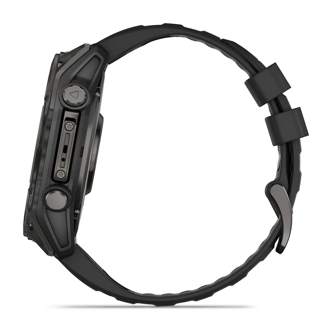 Garmin fēnix 8 – 51 mm AMOLED Sapphire Carbon Gray DLC Titanium with Black / Pebble Gray