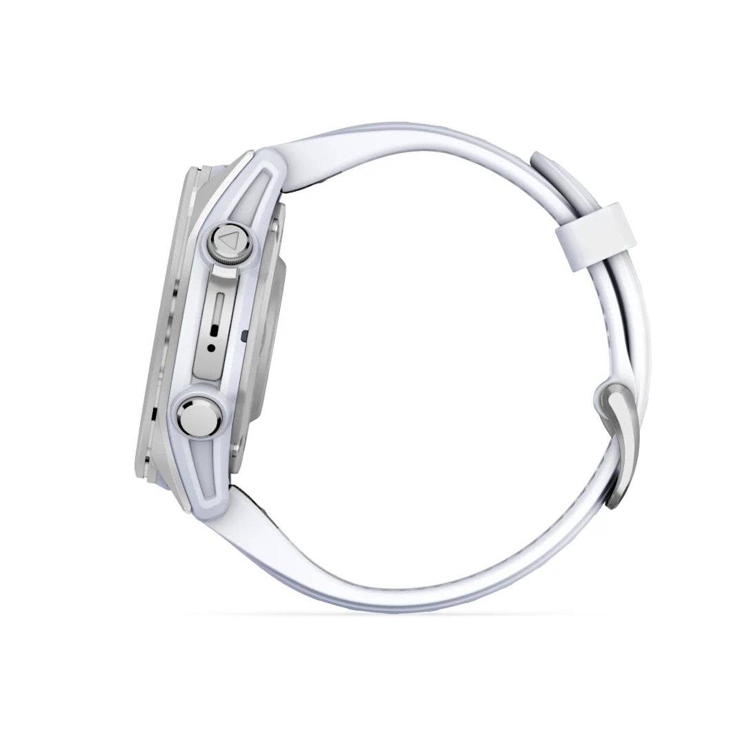 Garmin fēnix 8 – 43 mm AMOLED Silver with Whitestone Silicone Band