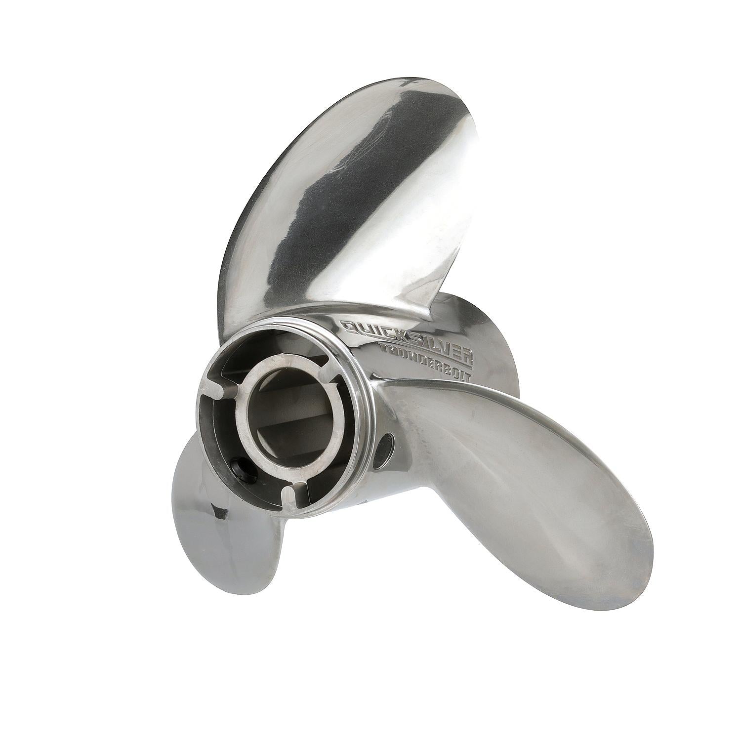 Quicksilver Thunderbolt Propeller High Polished Stainless Finish, 15.3" Diameter x 19" Pitch, Right Hand Rotation