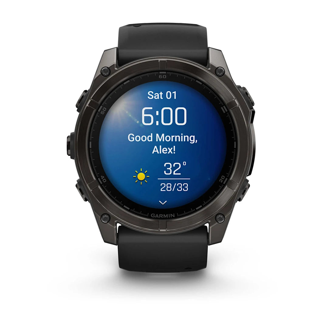 Garmin fēnix 8 – 51 mm AMOLED Sapphire Carbon Gray DLC Titanium with Black / Pebble Gray