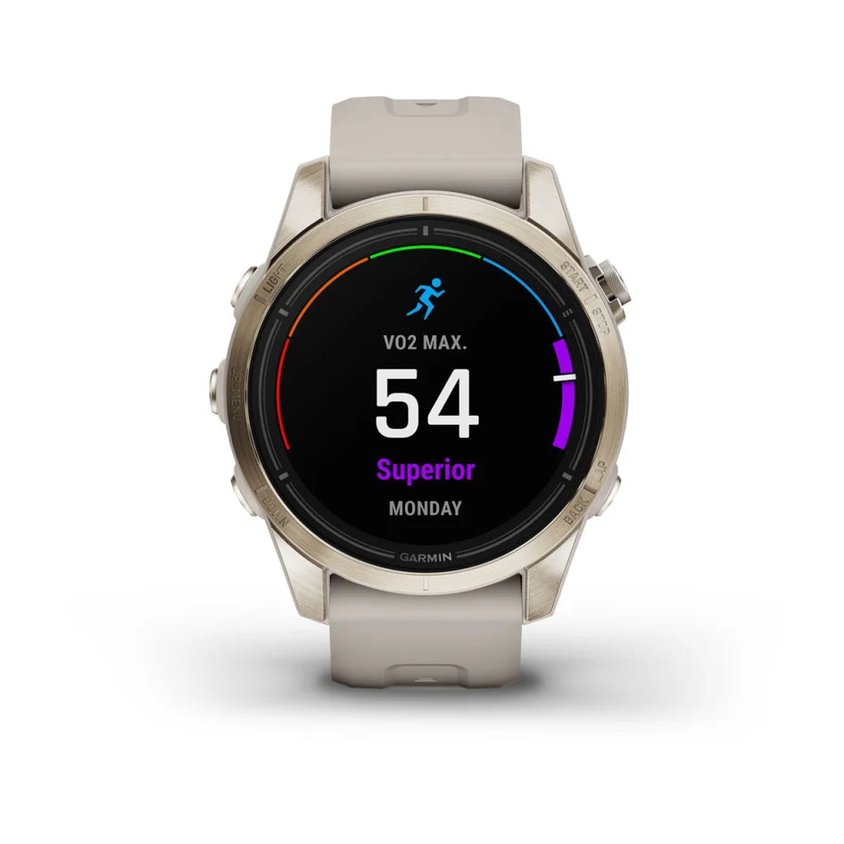 Garmin epix Pro (Gen 2) – Sapphire Edition Soft Gold with Light Sand Band 42 mm