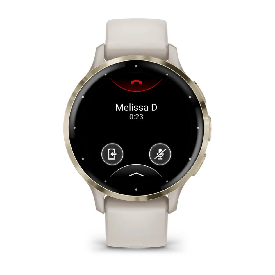Garmin Venu 3S Soft Gold Stainless Steel Bezel with Ivory Case and Silicone Band Smartwatch