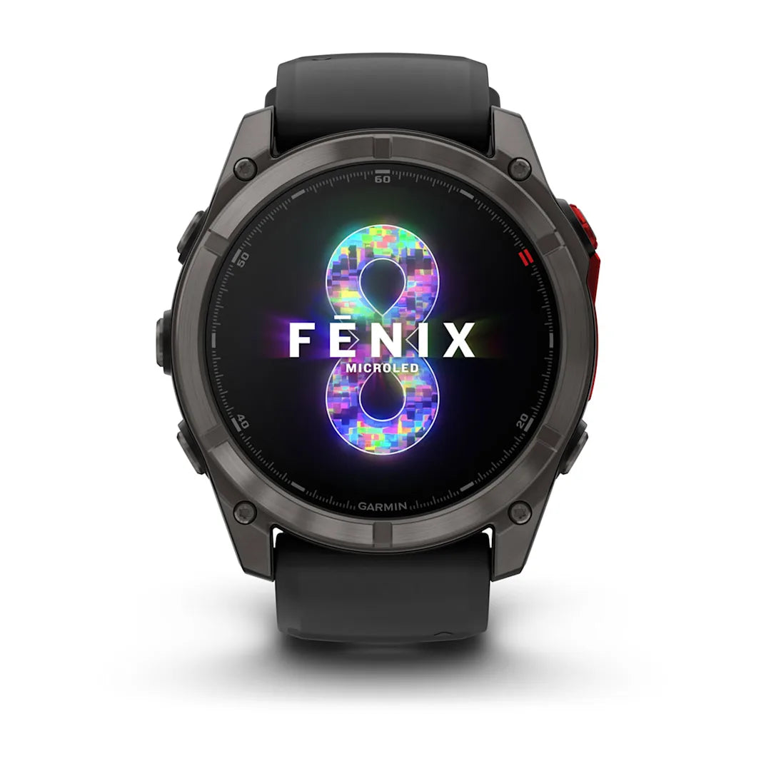 Garmin fēnix 8 Pro 51 mm MicroLED Sapphire Carbon Gray DLC Titanium with Black/Pebble Gray Silicone Band