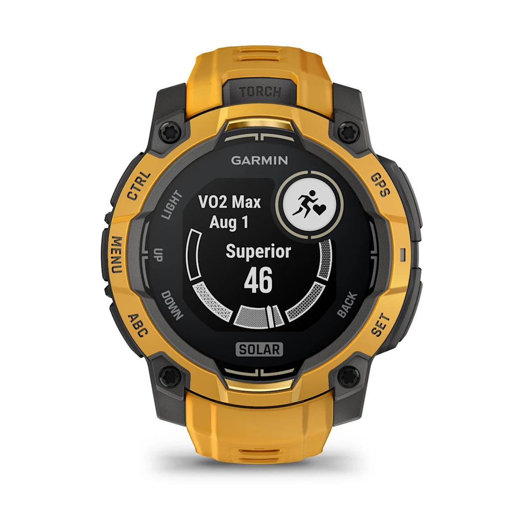 Garmin Instinct 3 – 45 mm Solar Sunburst with Sunburst / Gray Band