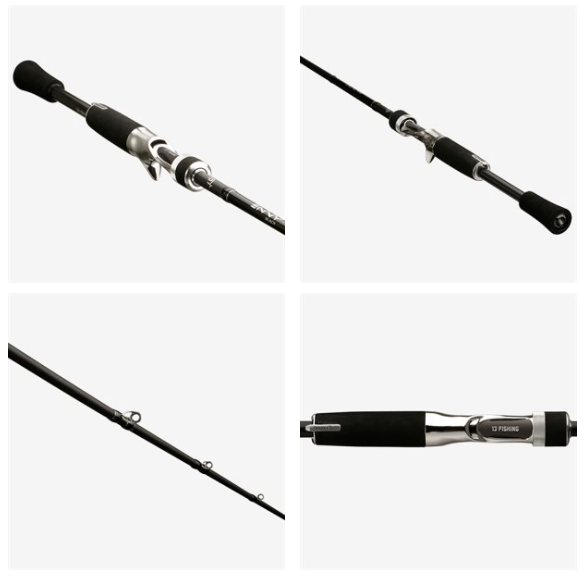 13 FISHING ENVY BLACK CASTING ROD - BLACK/CARBON HANDLE