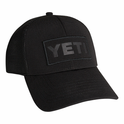 Yeti Black On Black Patch Trucker Hat