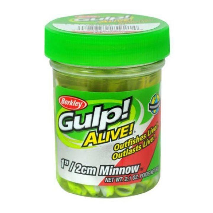 Berkley Gulp! Alive! Minnow, Chartreuse Shad, 1-Inch