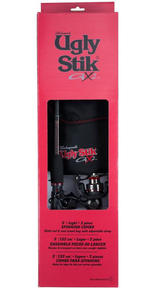 Reel Combo Piece Ugly Stik Fishing Rod Case Ugly Stik GX2 7' Spinning Combo  With Travel