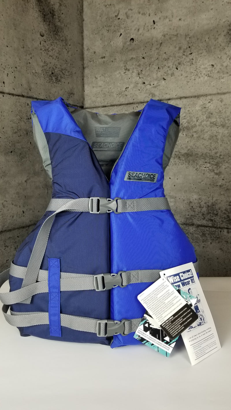 SEACHOICE - LIFE JACKET - NYLON VEST (PFD) - BLK/BLUE