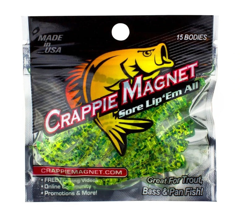 Crappie Magnet Series Body Pack 15pcs White Chartreuse