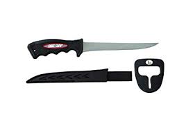EAGLE CLAW SOFT HANDLE FILLET KNIFE WITH SHEATH AND SHARPENER   6 1/4" BLADE