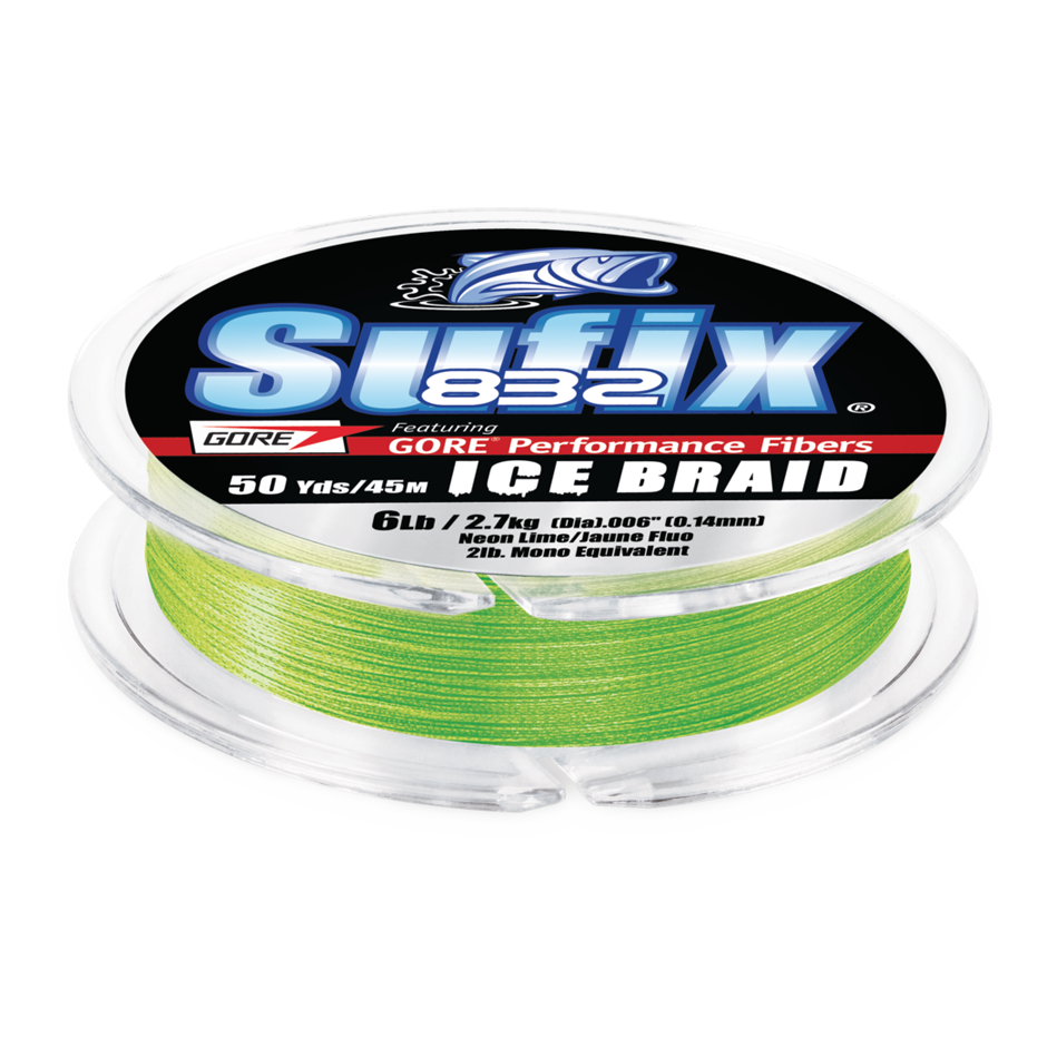 Sufix 832 Ice Braid 4 Lb Neon Lime