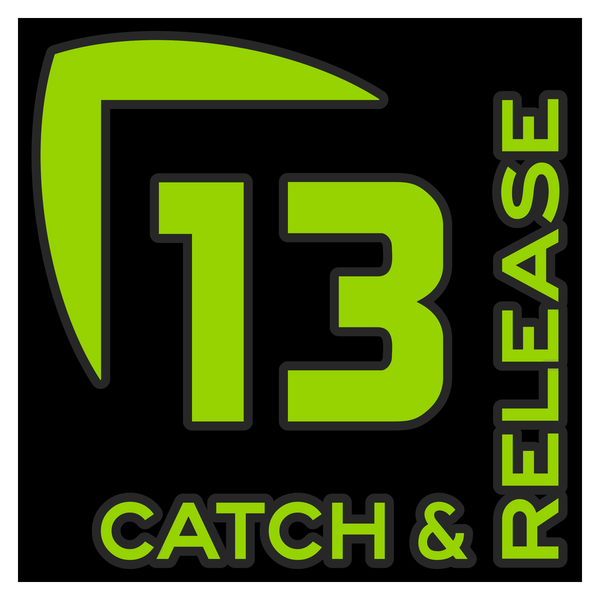 13 Fishing Catch And Release Vinyl Decal Green