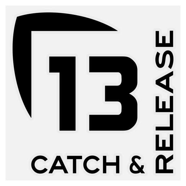 13 Fishing Catch And Release Vinyl Decal Small Black