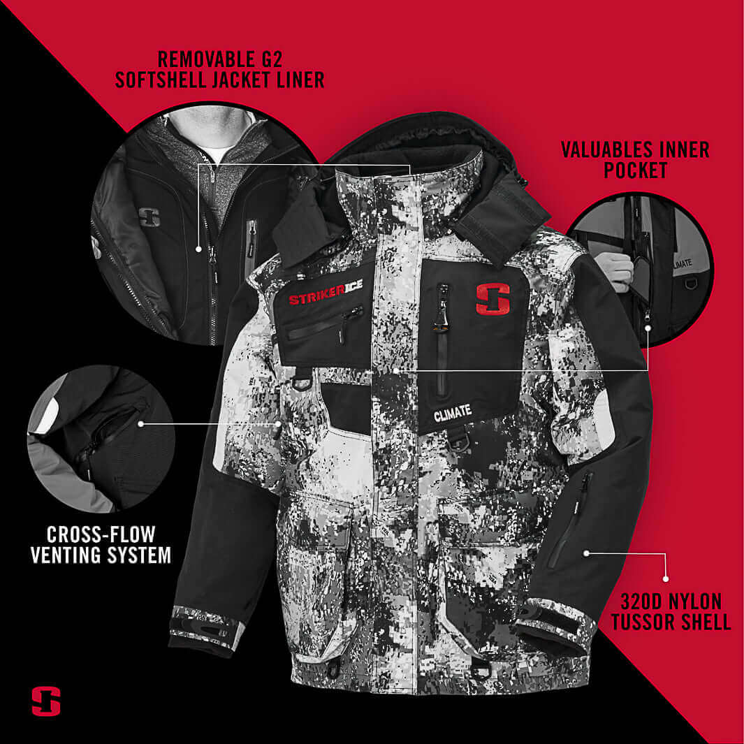 Veste de pêche sur glace Striker Climate Veil Stryk Camo