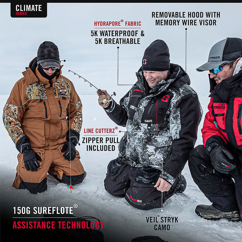 Striker Climate Ice Fishing Jacket Veil Stryk Camo