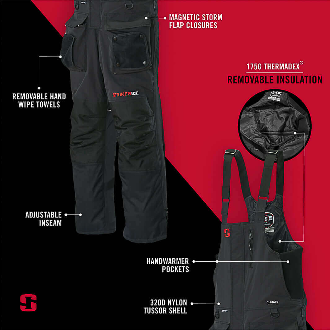 Salopette de pêche sur glace Striker Climate noire