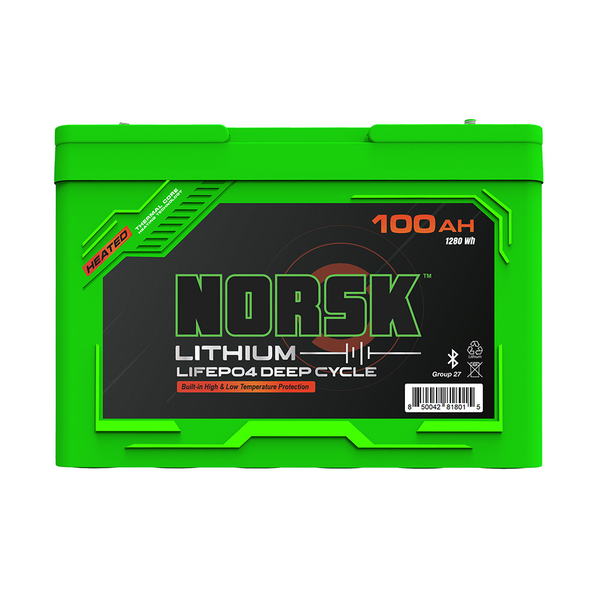 Norsk 100AH 12V LiFePO4 HEATED Lithium Deep Cycle Battery – Guardian